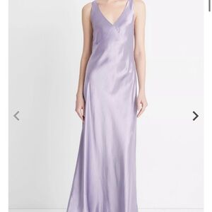Purple Vince nwt Satin V-Neck Bias Maxi Dress